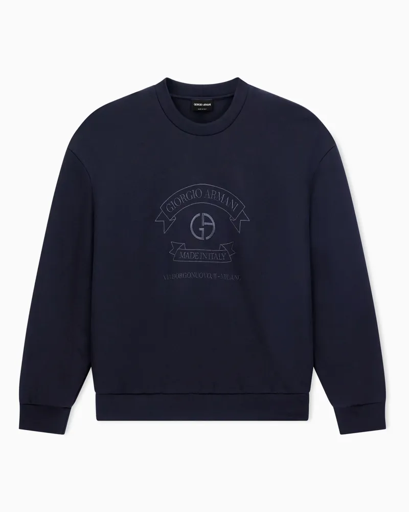 Giorgio Armani Sweatshirts ohne Kapuze Marineblau