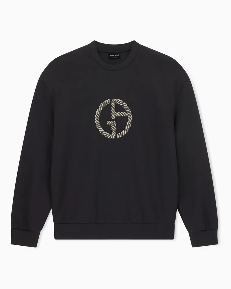 Giorgio Armani Sweatshirts ohne Kapuze Marineblau