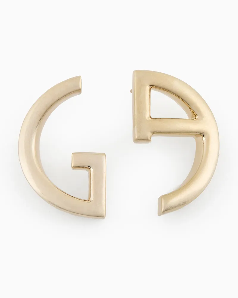 Giorgio Armani Ohrringe in Form eines GA-Logos Goldfarben
