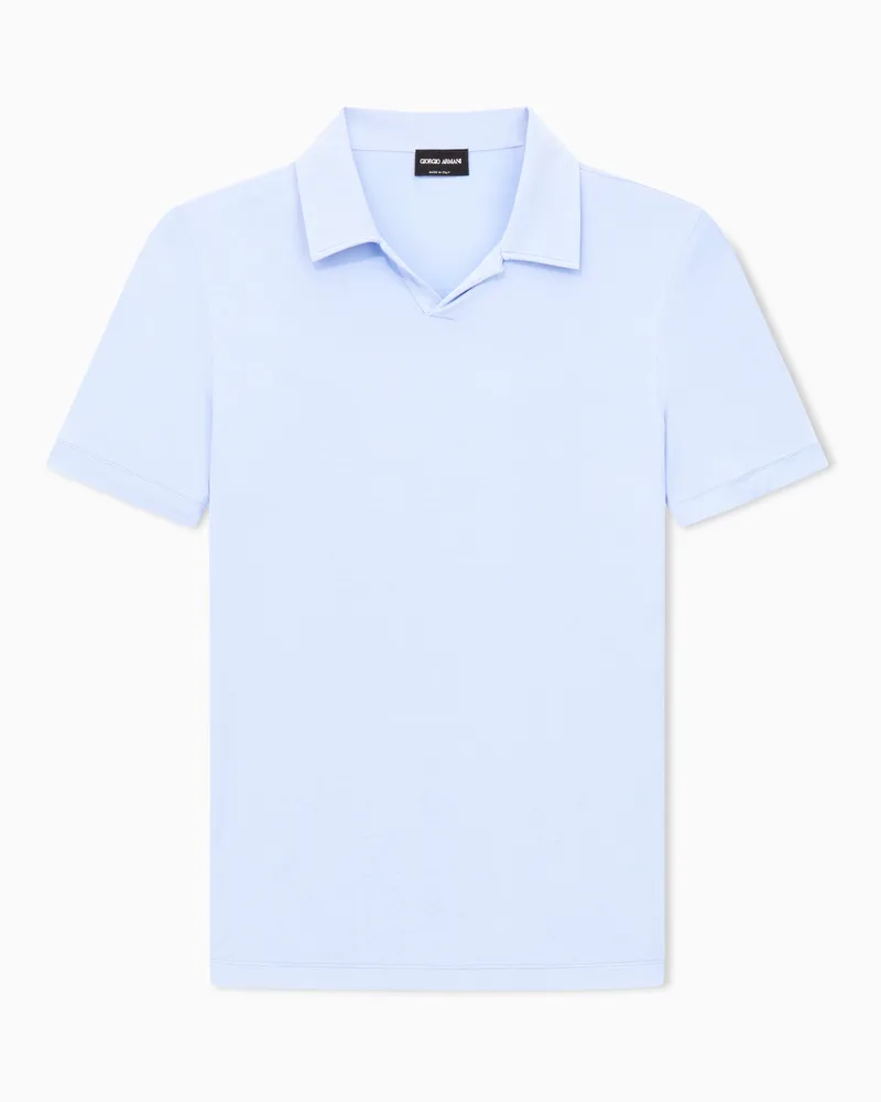 Giorgio Armani ASV Poloshirt mit kurzen Ärmeln aus elastischem Viskose-Jersey Violett
