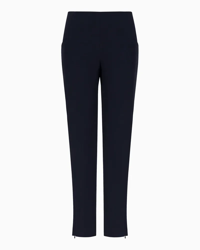 Giorgio Armani Zigarettenhosen aus reiner Seide Marineblau