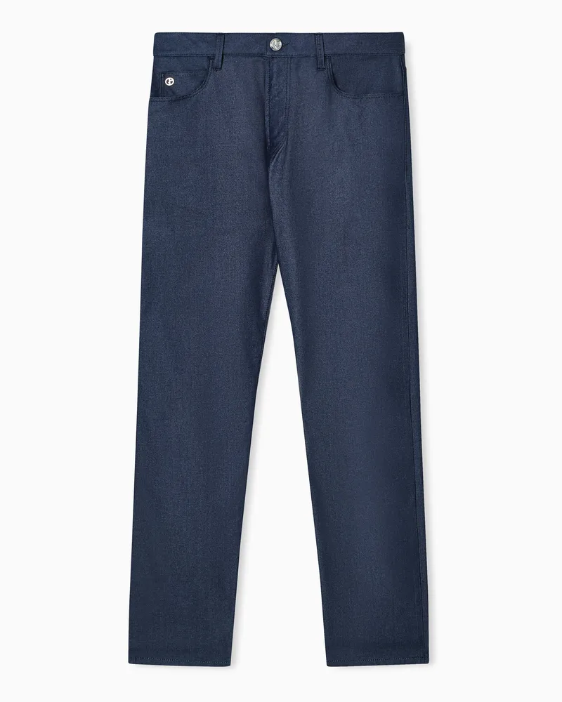 Giorgio Armani Jeans aus Twill-Denim aus Baumwollstretch Blau