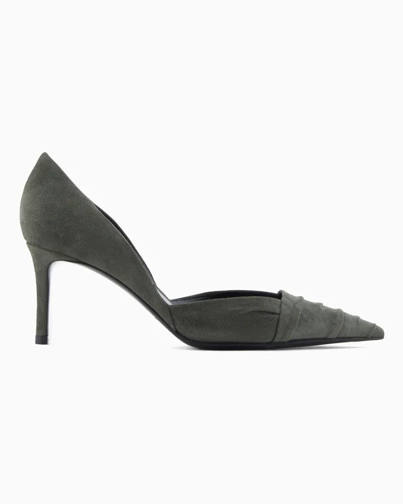Giorgio Armani Pumps aus Veloursleder Grün