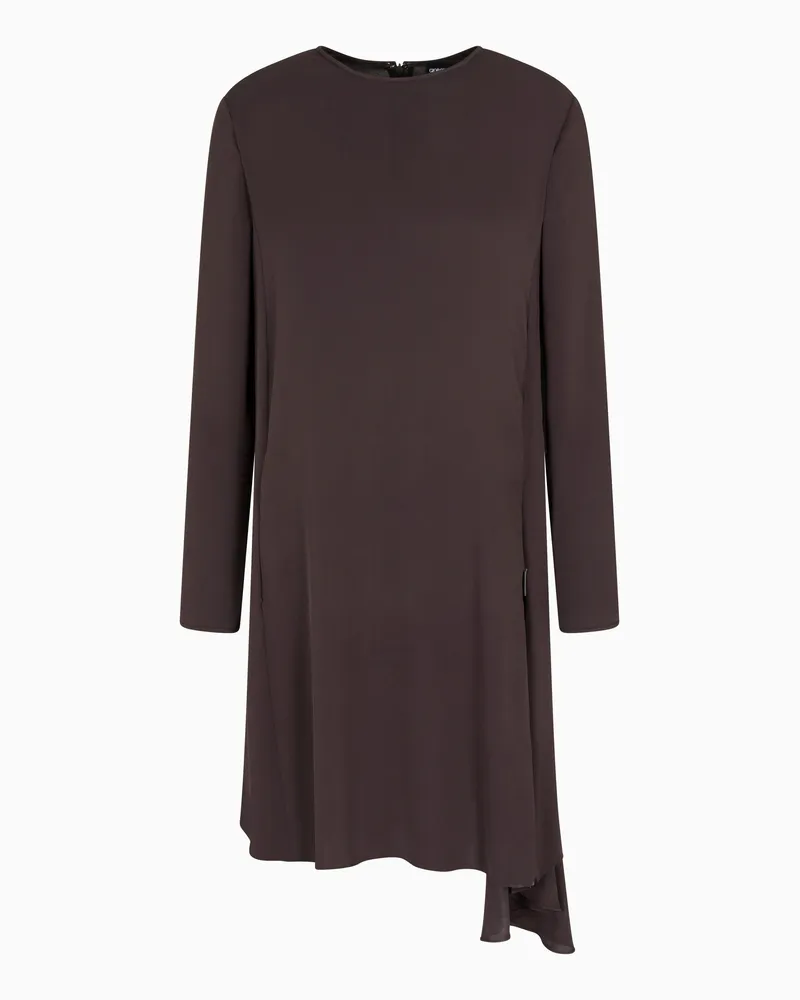 Giorgio Armani Silk Asymmetric Hem Dress Braun