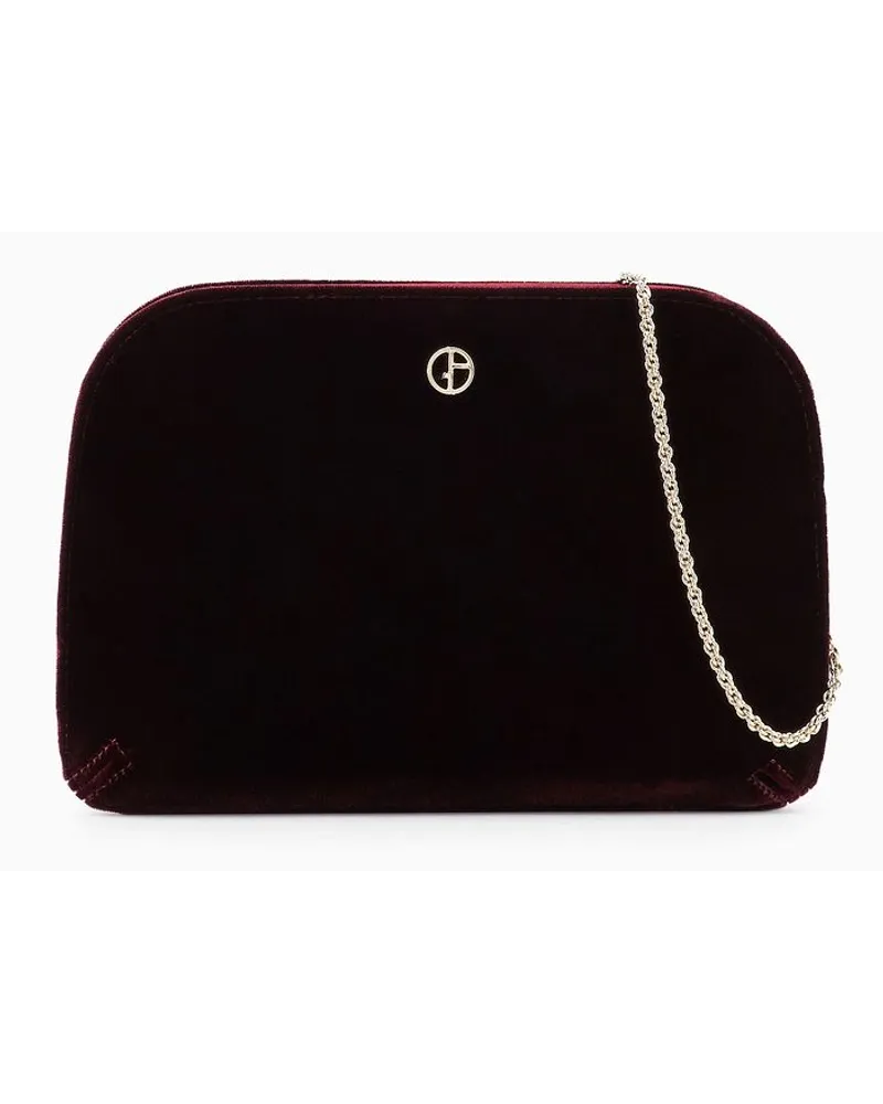 Giorgio Armani Clutch La Prima Aus Samt und Satin Bordeaux