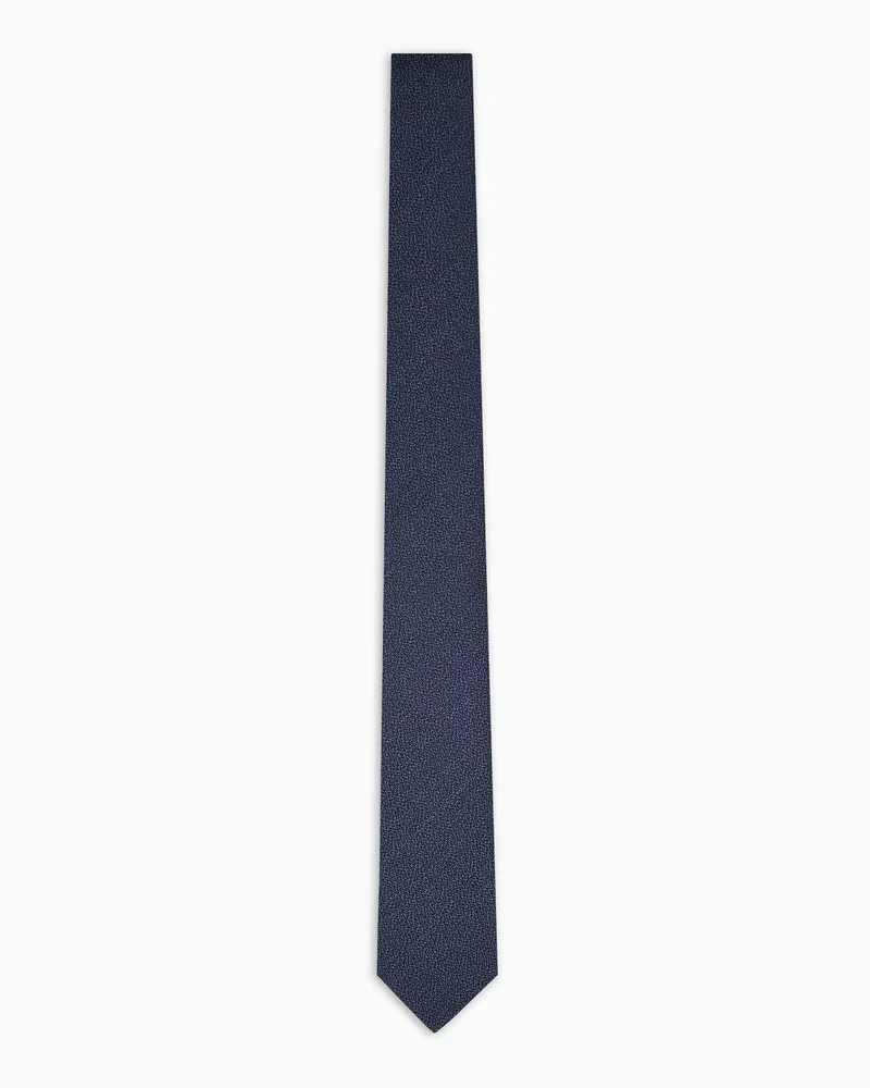 Giorgio Armani Krawatte aus Seide und Kaschmir in Jacquard-Stoff-Verarbeitung Blau