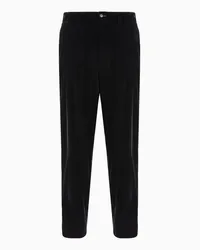 Giorgio Armani Flat-front-hose Aus Samt Schwarz