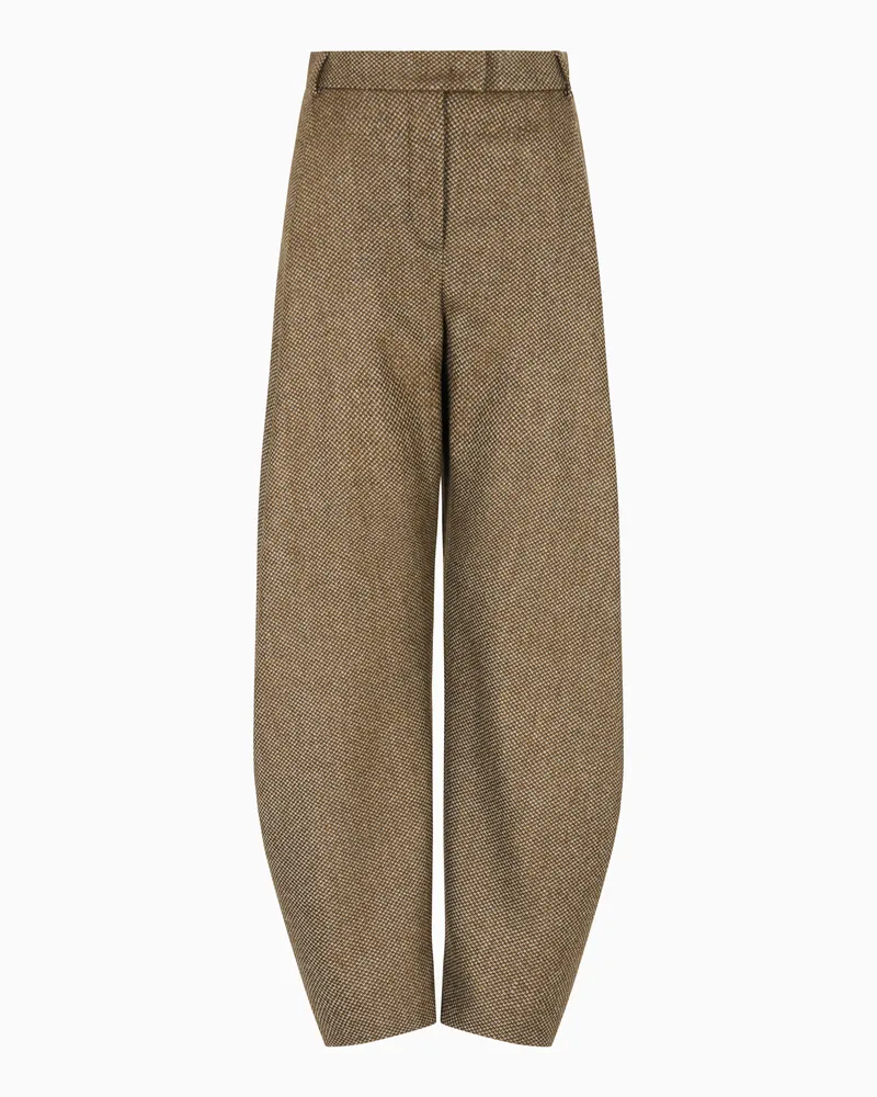 Giorgio Armani Weiche Hose aus Schurwolle und Kaschmir-Strick Beige