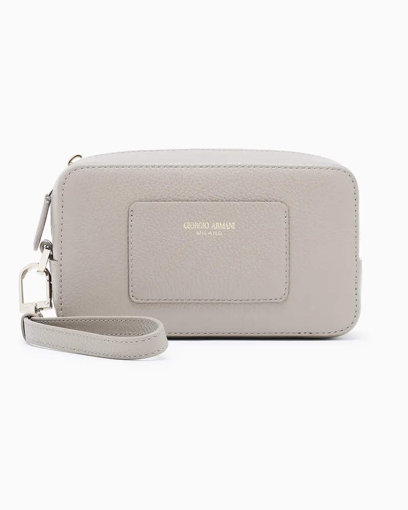 Giorgio Armani Beauty-Case aus Granat-Kalbsleder Beige
