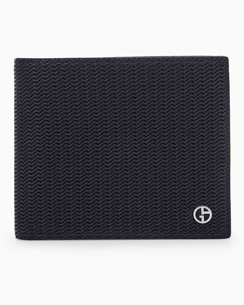 Giorgio Armani Brieftasche aus Leder mit Wellenprägung und Münzfach Braun