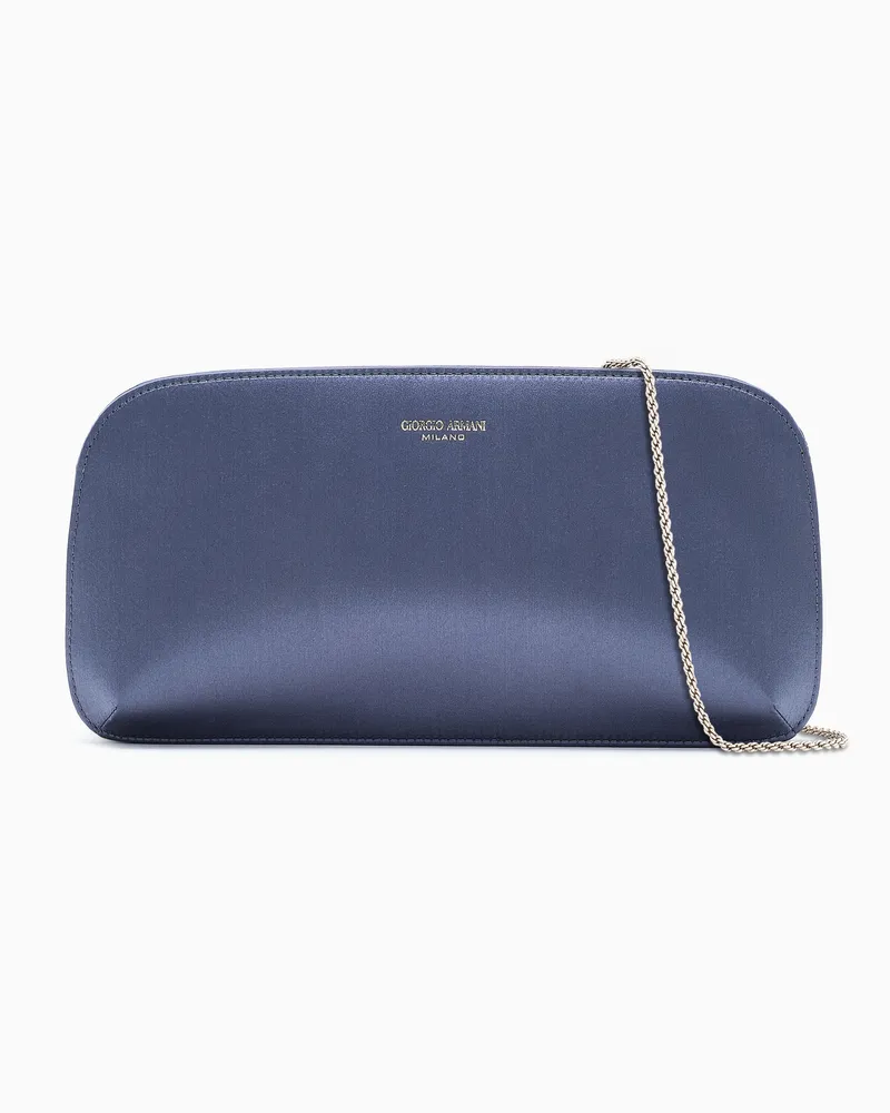 Giorgio Armani Horizontale la Prima Satin-Clutch Grau