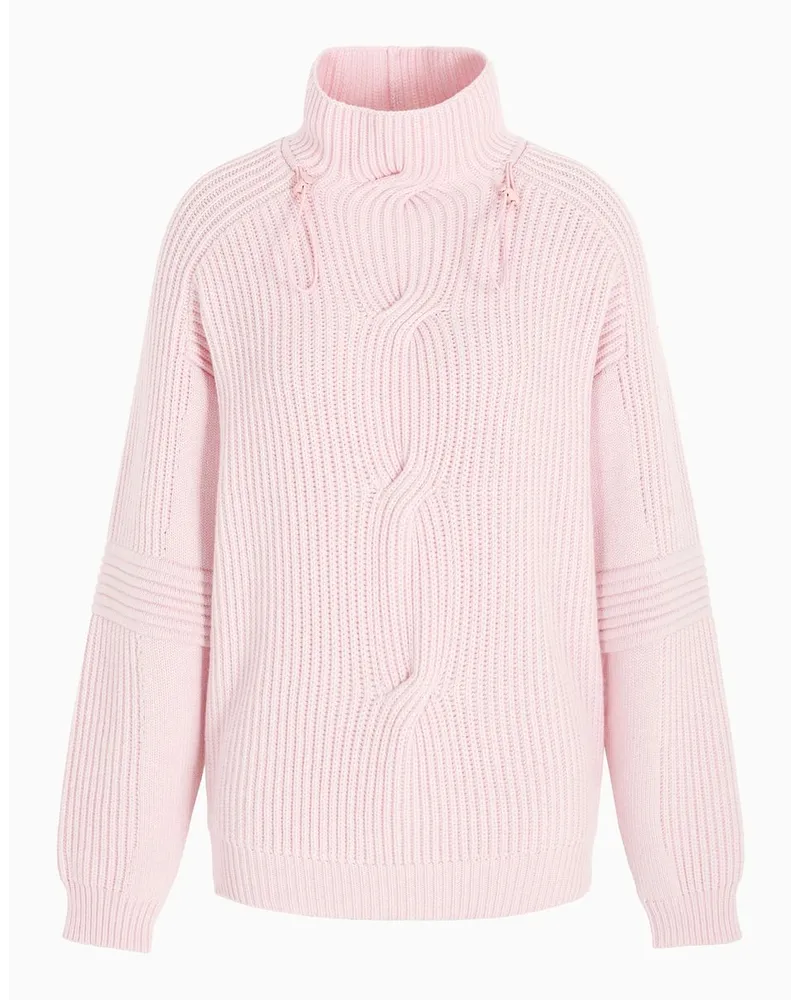 Giorgio Armani Stehkragenpullover Giorgio armani neve Aus Kaschmir In Rippenstrick Rosa