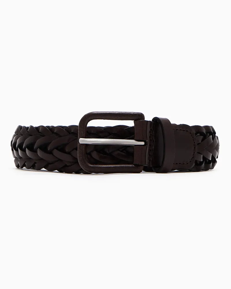 Giorgio Armani Braided Belt Braun