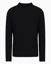 Giorgio Armani Rollkragenpullover Aus Schurwoll-jacquard Schwarz