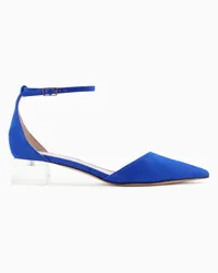 Giorgio Armani D’orsay-pumps Aus Laminiertem Veloursleder Electric