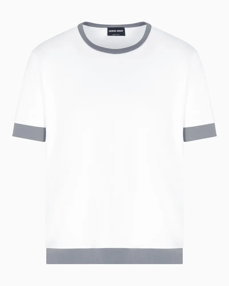 Giorgio Armani T-Shirt mit Rundhalsausschnitt aus Bio-Baumwolljersey Weiß