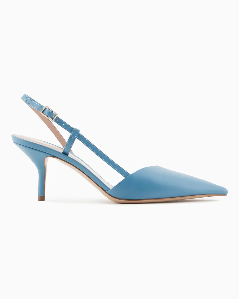 Giorgio Armani Slingbacks aus Leder Blau