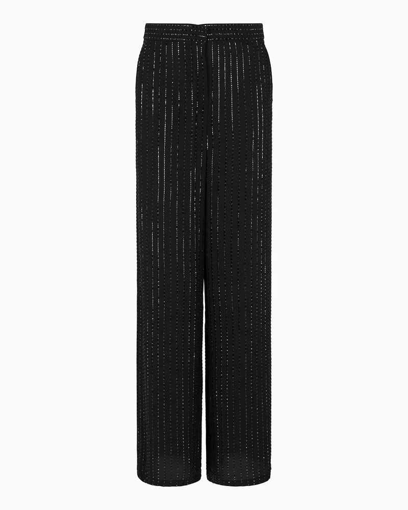 Giorgio Armani Weite Hose aus Seide mit Stickerei Gemustert
