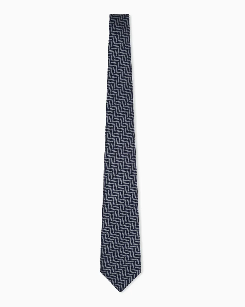 Giorgio Armani Gewebte Krawatte aus Seide Grau