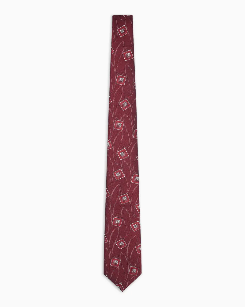 Giorgio Armani Krawatte aus Seiden-Jacquard Rot