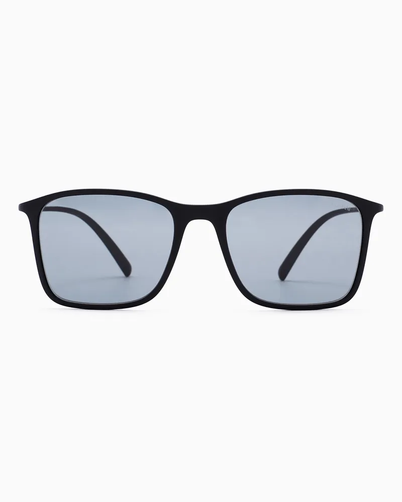 Giorgio Armani Sonnenbrille für Herren mit Pillow-Fassung Schwarz