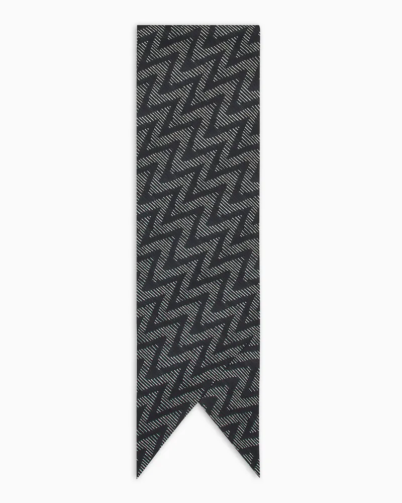 Giorgio Armani Schal aus bedrucktem Seiden-Twill Blau