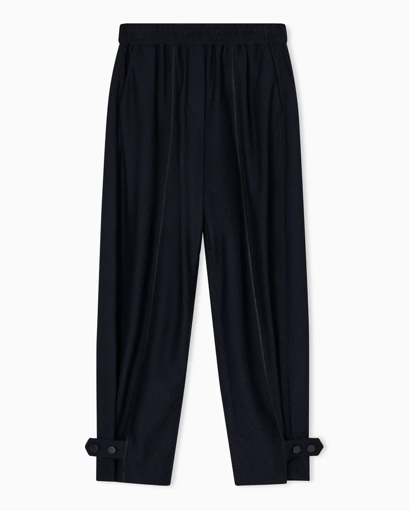 Giorgio Armani Hose aus Stretchjersey mit Waben-Muster Schwarz