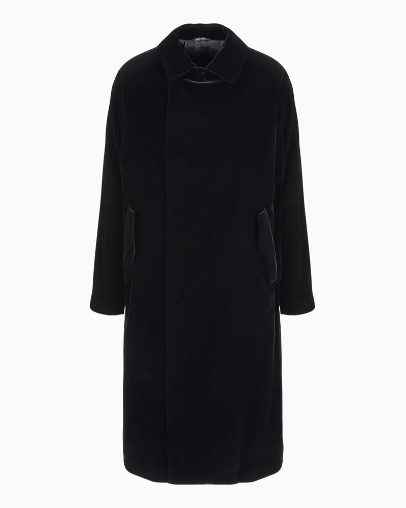 Giorgio Armani Giorgio's langer Samtmantel Schwarz