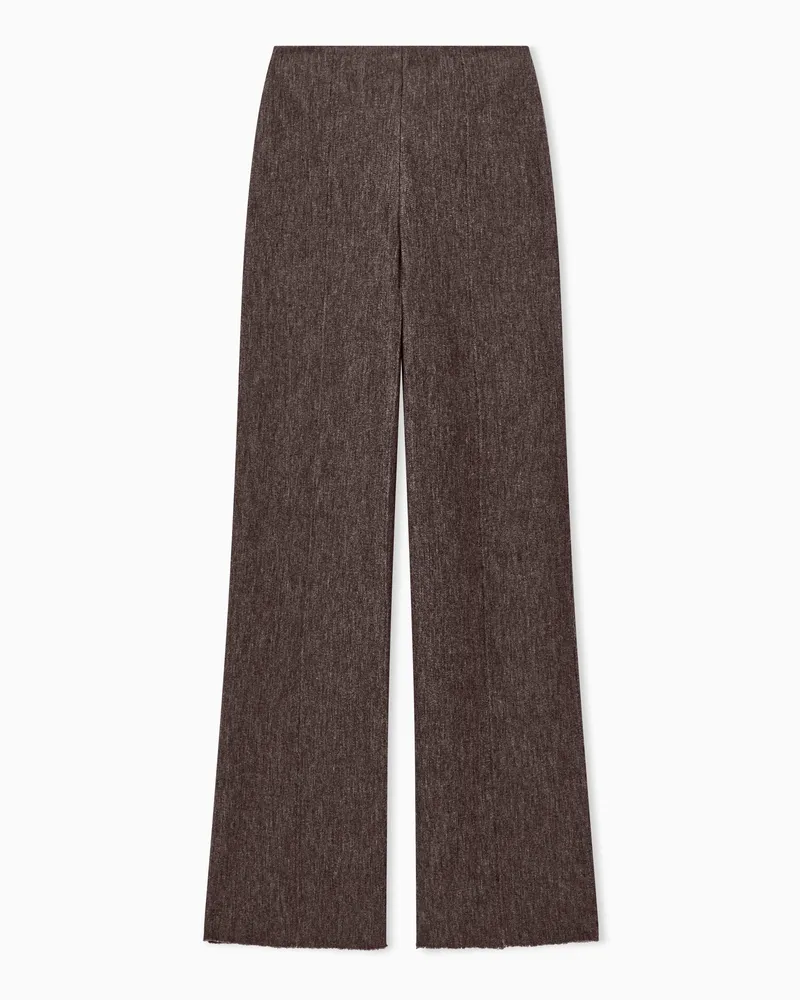 Giorgio Armani Weite Hose New Normal aus Schurwolljersey mit hohem Bund Braun