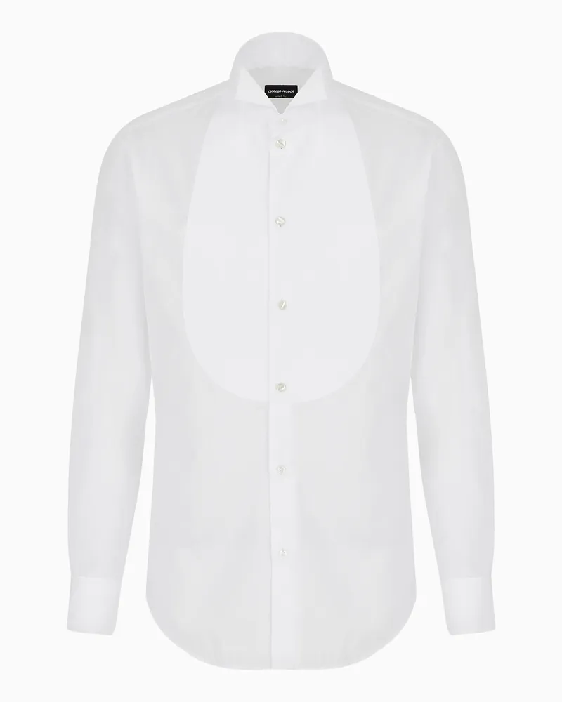 Giorgio Armani Smokinghemd aus Baumwollvoile Weiß