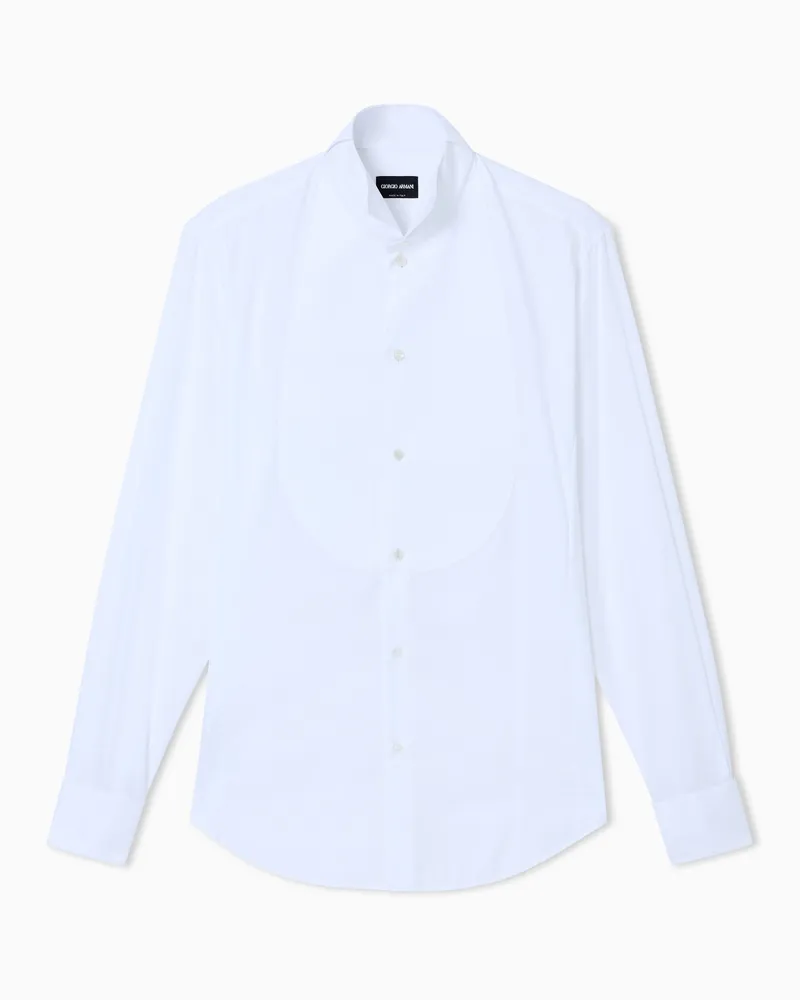 Giorgio Armani Smokinghemd aus Baumwollvoile Weiß
