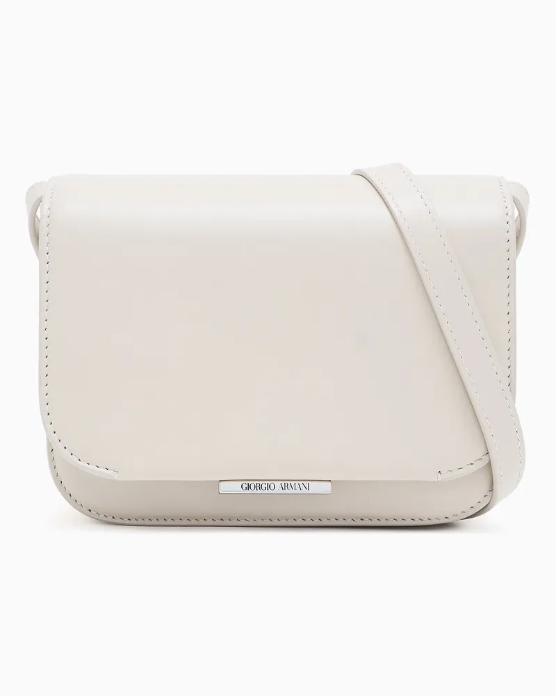 Giorgio Armani Kleine Schultertasche aus Leder Weiß