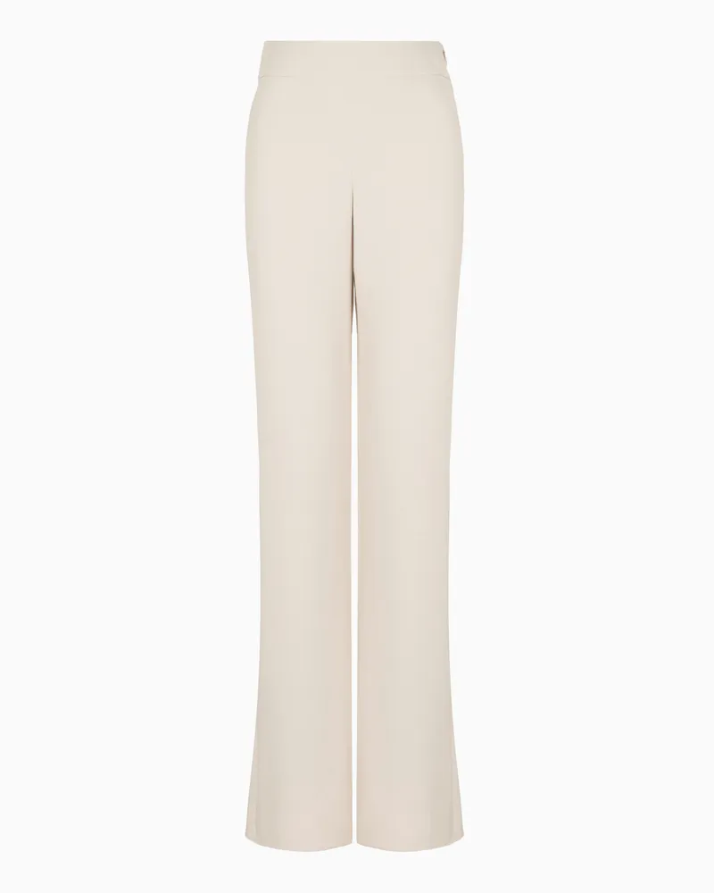 Giorgio Armani Weite Hose aus Seide Weiß