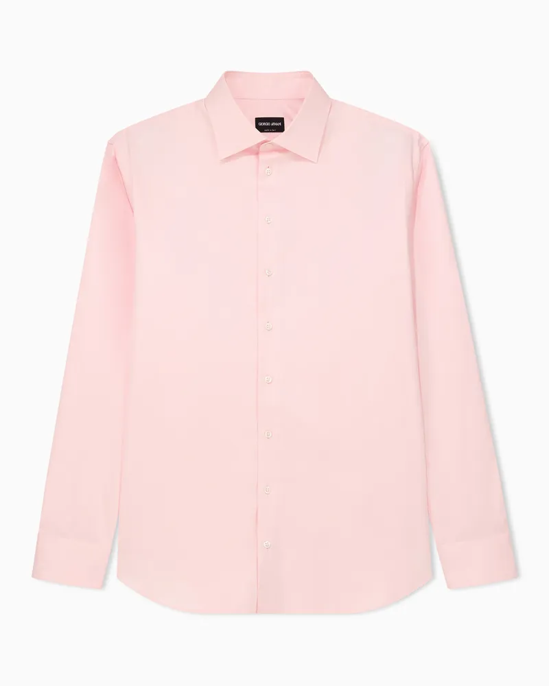 Giorgio Armani Klassisches Hemd aus Baumwolltwill Pink
