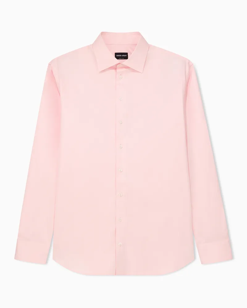 Giorgio Armani Klassisches Hemd aus Baumwolltwill Pink
