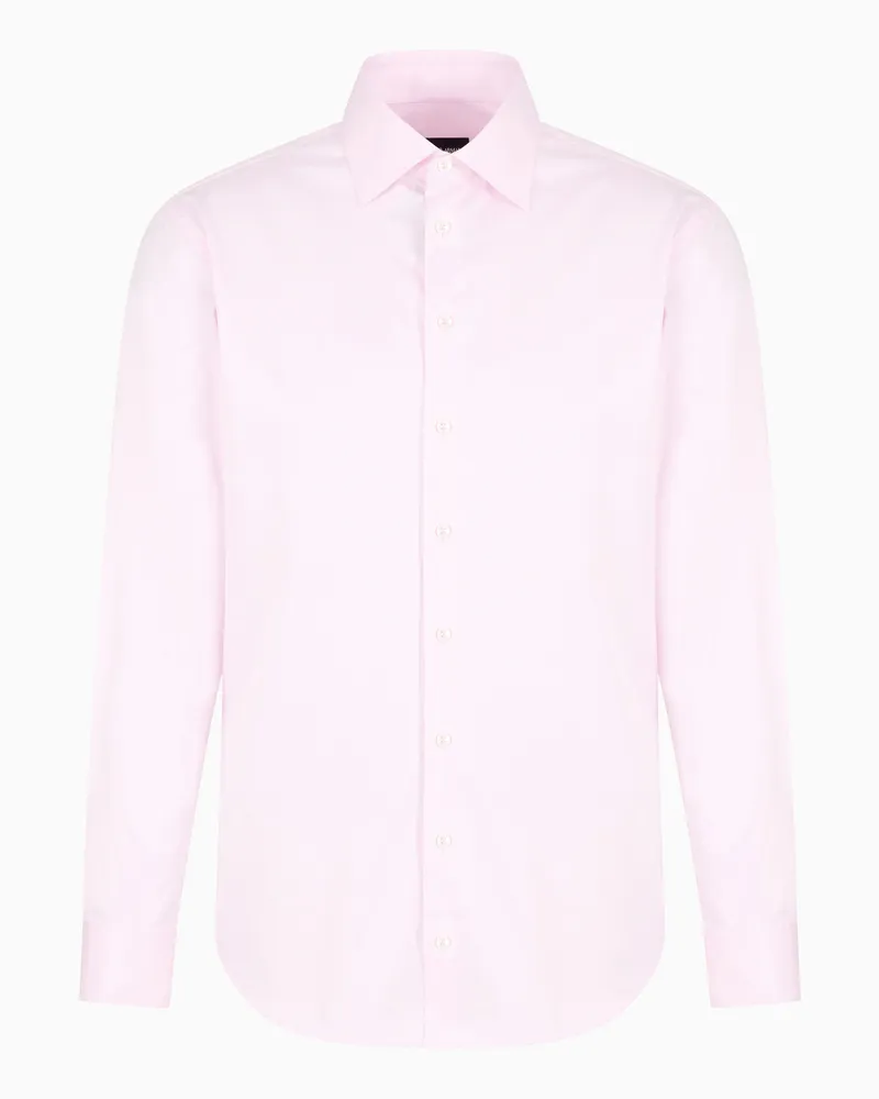 Giorgio Armani Klassisches Hemd aus Baumwolltwill Pink