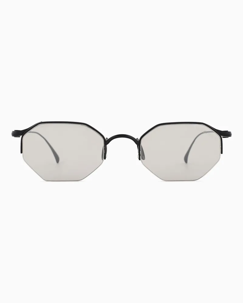 Giorgio Armani Sonnenbrille mit sechseckiger Fassung für Herren Schwarz