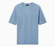 Pullover aus Kaschmir, Seide und Hanf mit Linksstrick-Verarbeitung und Rundhalsausschnitt