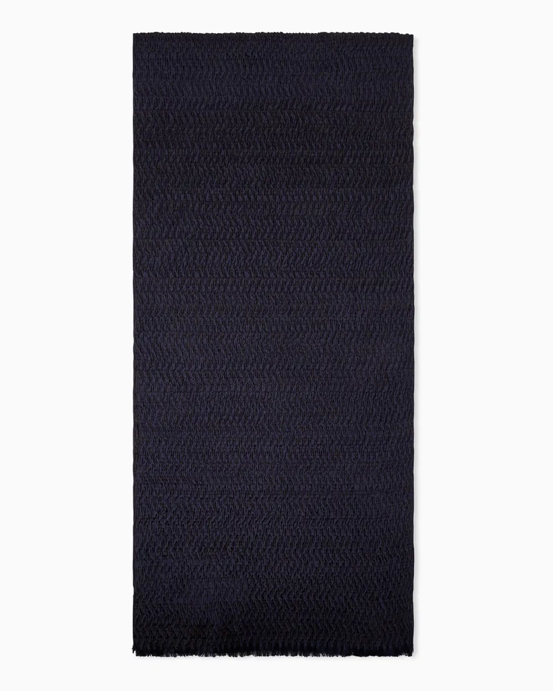 Giorgio Armani Stola aus Seidenmischung mit Zickzackmuster und Fransen Braun