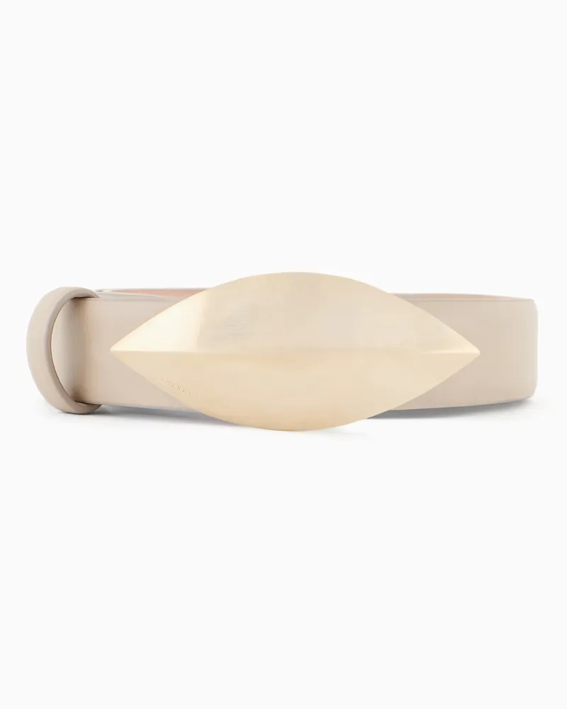 Giorgio Armani Gürtel aus laminiertem Leder Beige