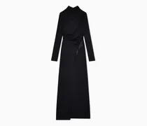 ASV Langes Kleid aus elastischem Viskosejersey mit Strass