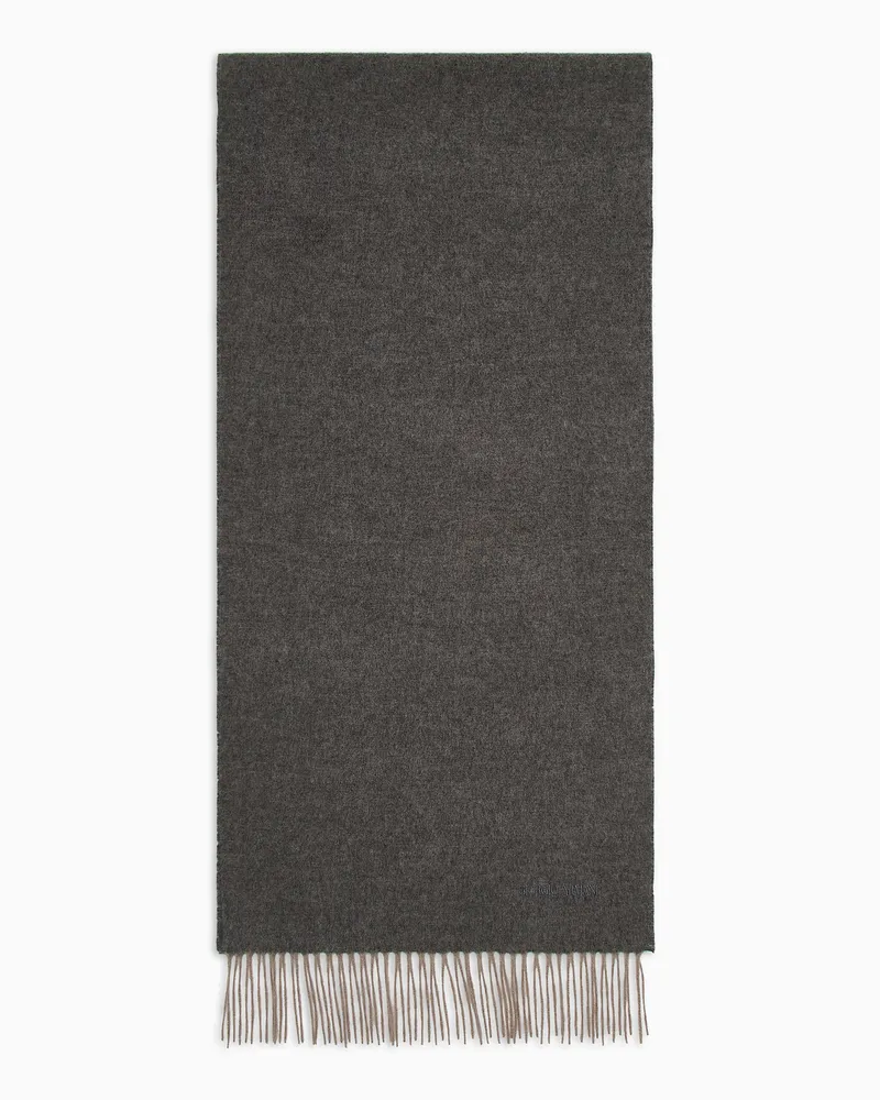 Giorgio Armani Schal aus Kaschmir mit Logo-Stick Grau