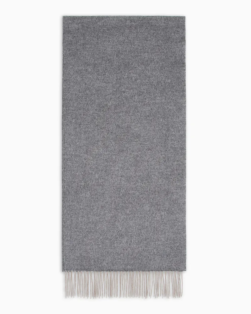 Giorgio Armani Schal aus Kaschmir mit Logo-Stick Grau