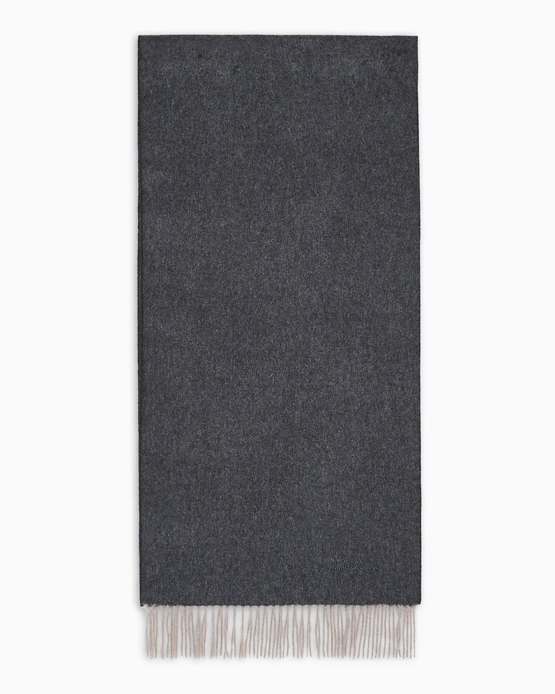 Giorgio Armani Schal aus Kaschmir mit Logo-Stick Grau