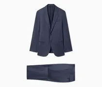 ASV Einreihiger Anzug aus der Soho-Linie aus Wolle in Denim-Optik