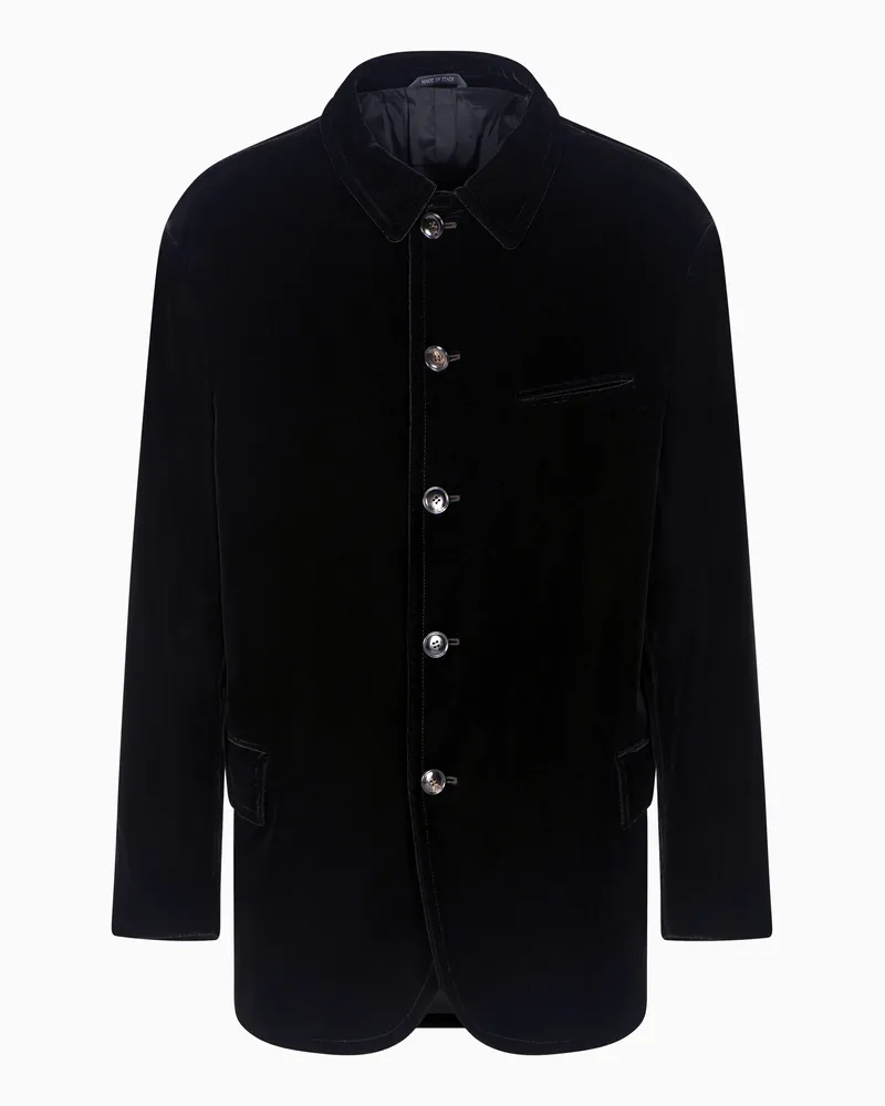 Giorgio Armani Giorgio's einreihiges Sakko aus Samt Schwarz