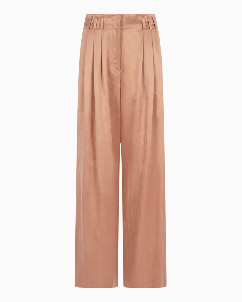 Giorgio Armani Weite Hose aus Viskose und Cupro Pink