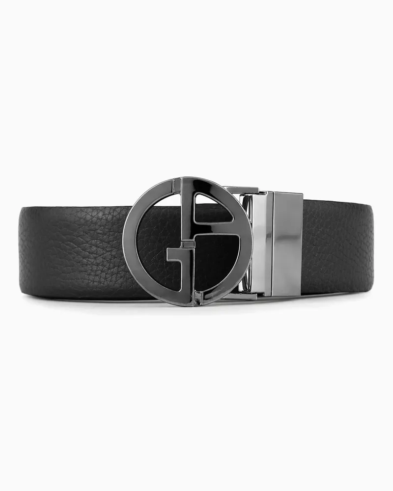 Giorgio Armani Wendegürtel aus zweifarbigem Leder Schwarz