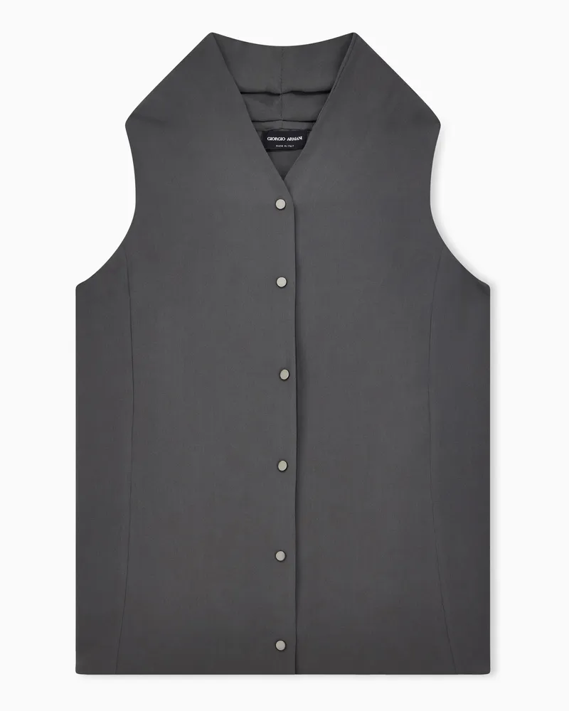 Giorgio Armani ASV Top aus dreilagigem Seiden-Georgette Grau