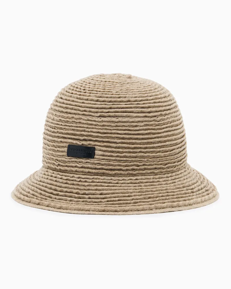 Giorgio Armani Hut aus Woll-Band Braun